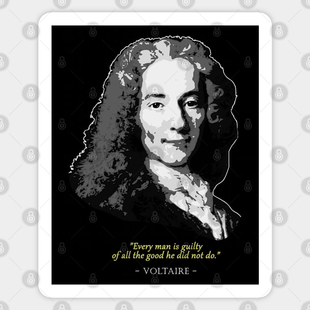 Voltaire Quote Sticker by Nerd_art